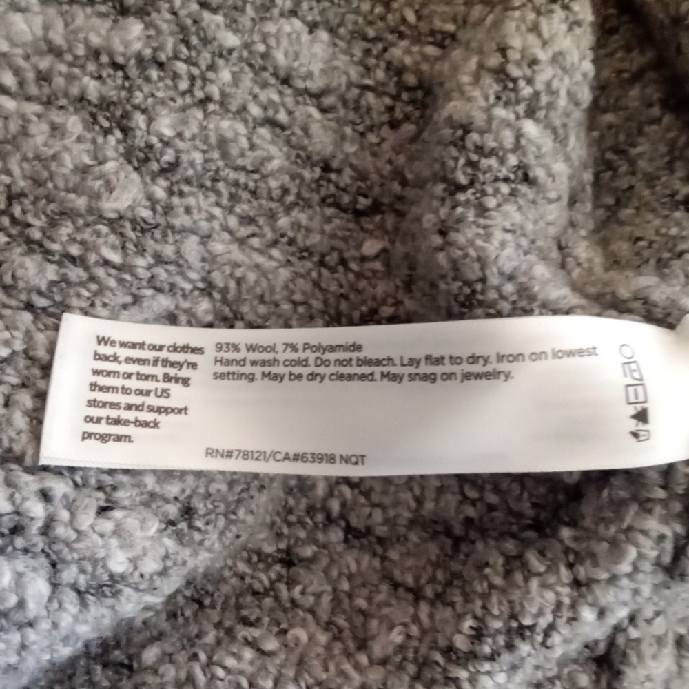 Eileen Fisher Moon Wool Open Cardigan Shawl Ribbed Gray Womens 1X - Picture 6 of 8